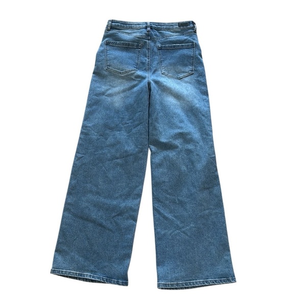 BlankNyc The Franklin Distressed Blue Jeans size 31 Wide Leg High Rise - Picture 2 of 5